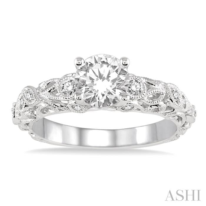 1/5 Ctw Diamond Semi-Mount Engagement Ring in 14K White Gold