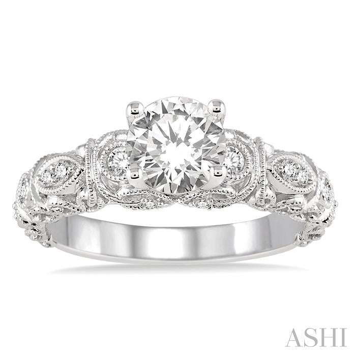 1/5 Ctw Diamond Semi-Mount Engagement Ring in 14K White Gold
