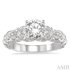 1/5 Ctw Diamond Semi-Mount Engagement Ring in 14K White Gold