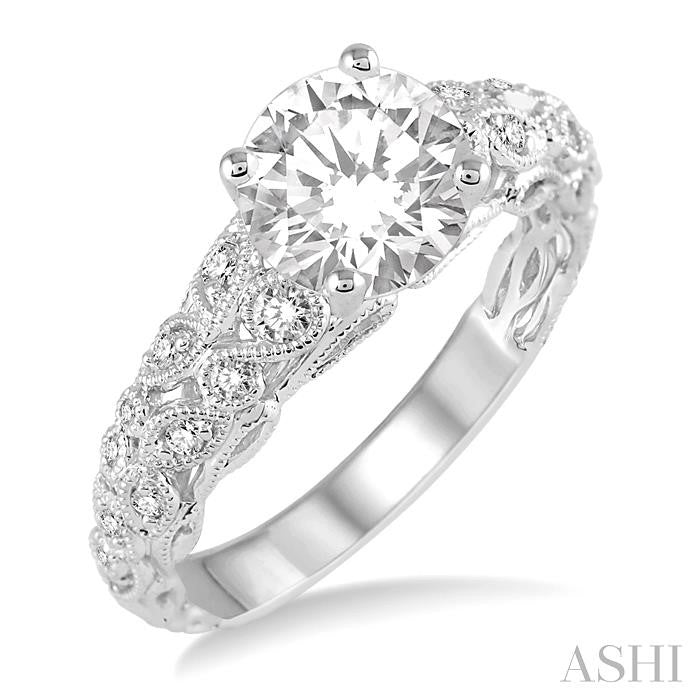 1/5 Ctw Diamond Semi-Mount Engagement Ring in 14K White Gold