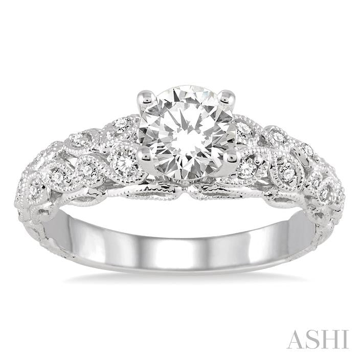 1/5 Ctw Diamond Semi-Mount Engagement Ring in 14K White Gold