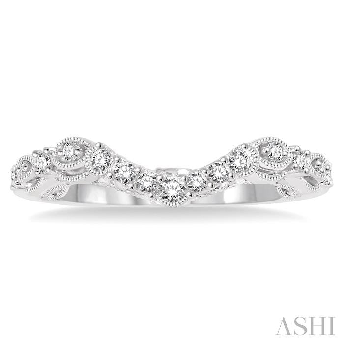 1/5 Ctw Round Cut Diamond Matching Wedding Band in 14K White Gold