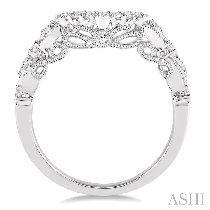1/5 Ctw Round Cut Diamond Matching Wedding Band in 14K White Gold