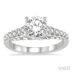 1/3 Ctw Round Cut Diamond Semi-Mount Ring in 14K White Gold