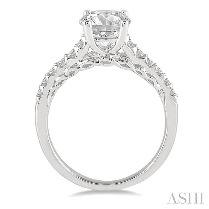 1/3 Ctw Round Cut Diamond Semi-Mount Ring in 14K White Gold