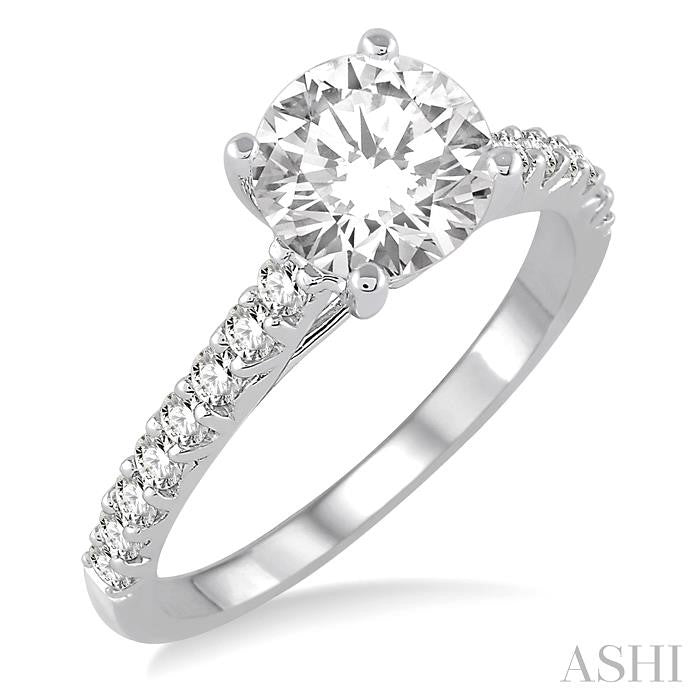 1/3 Ctw Diamond Semi-Mount Engagement Ring in 14K White Gold
