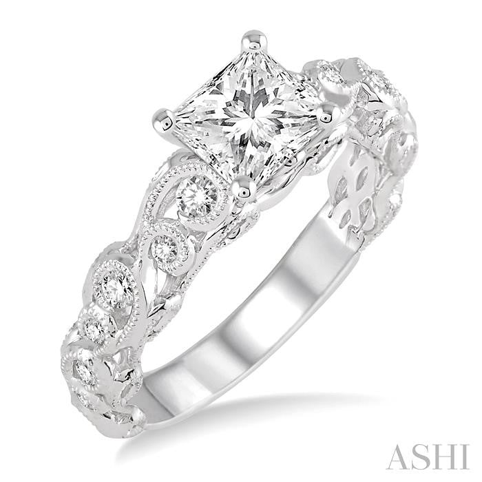 1/3 Ctw Diamond Semi-Mount Engagement Ring in 14K White Gold