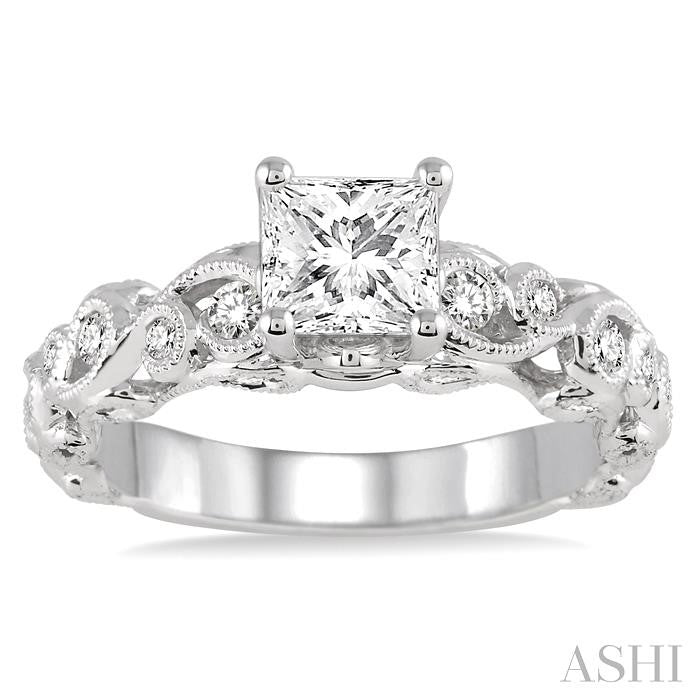 1/3 Ctw Diamond Semi-Mount Engagement Ring in 14K White Gold