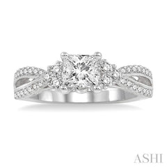 1/3 Ctw Diamond Semi-Mount Engagement Ring in 14K White Gold
