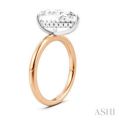 1/10 Ctw Pear Shape Round Cut Diamond Semi-Mount Engagement Ring in 14K Rose and White Gold