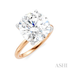 1/10 Ctw Circular Shape Round Cut Diamond Semi-Mount Engagement Ring in 14K Rose and White Gold