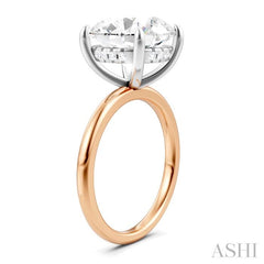 1/10 Ctw Circular Shape Round Cut Diamond Semi-Mount Engagement Ring in 14K Rose and White Gold