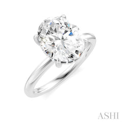1/10 Ctw Oval Shape Round Cut Diamond Semi-Mount Engagement Ring in 14K White Gold