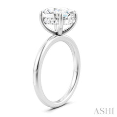 1/10 Ctw Oval Shape Round Cut Diamond Semi-Mount Engagement Ring in 14K White Gold