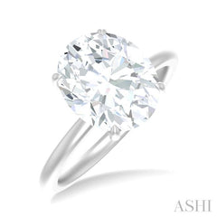 1/8 Ctw Oval Shape Round Cut Diamond Semi-Mount Engagement Ring in 14K White Gold