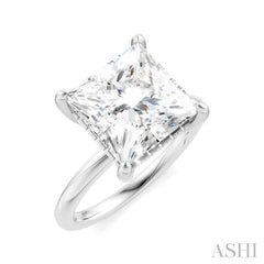 1/10 Ctw Emerald Shape Round Cut Diamond Semi-Mount Engagement Ring in 14K White Gold