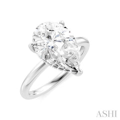 1/10 Ctw Pear Shape Round Cut Diamond Semi-Mount Engagement Ring in 14K White Gold