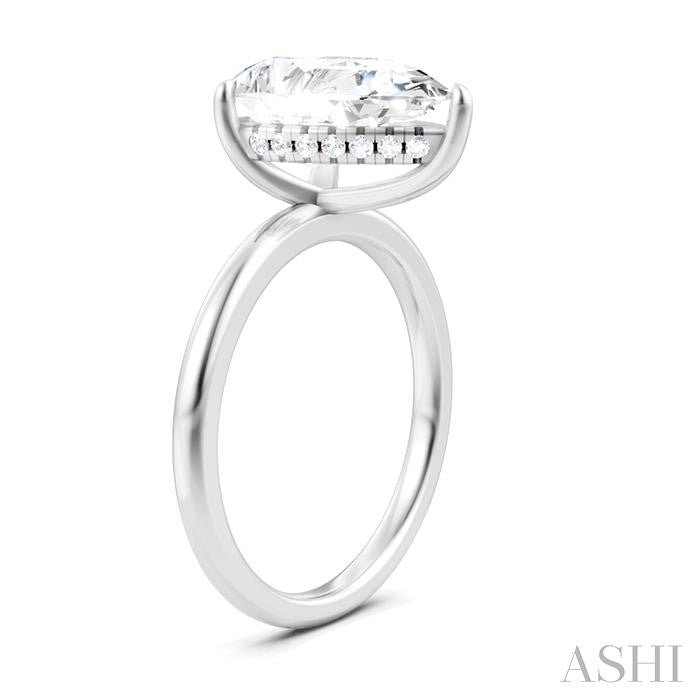 1/10 Ctw Pear Shape Round Cut Diamond Semi-Mount Engagement Ring in 14K White Gold