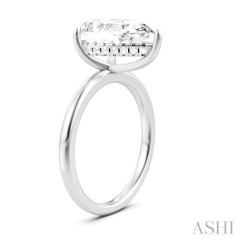 1/10 Ctw Pear Shape Round Cut Diamond Semi-Mount Engagement Ring in 14K White Gold
