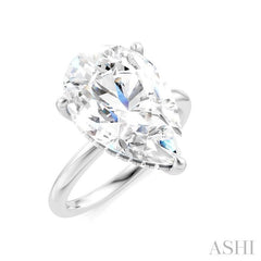 1/8 Ctw Pear Shape Round Cut Diamond Semi-Mount Engagement Ring in 14K White Gold