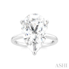 1/8 Ctw Pear Shape Round Cut Diamond Semi-Mount Engagement Ring in 14K White Gold