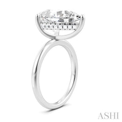 1/8 Ctw Pear Shape Round Cut Diamond Semi-Mount Engagement Ring in 14K White Gold