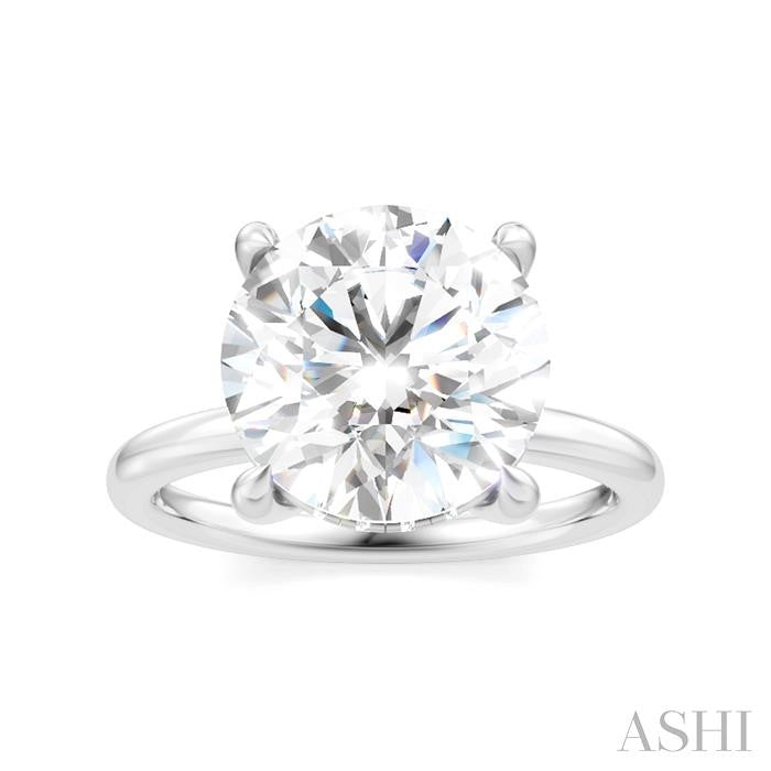 1/10 Ctw Circular Shape Round Cut Diamond Semi-Mount Engagement Ring in 14K White Gold