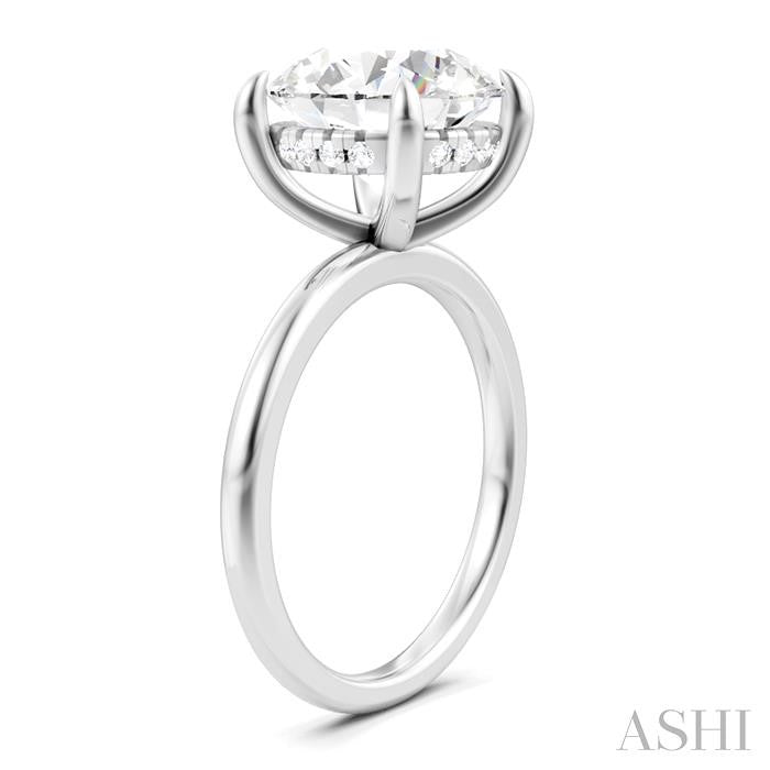 1/10 Ctw Circular Shape Round Cut Diamond Semi-Mount Engagement Ring in 14K White Gold