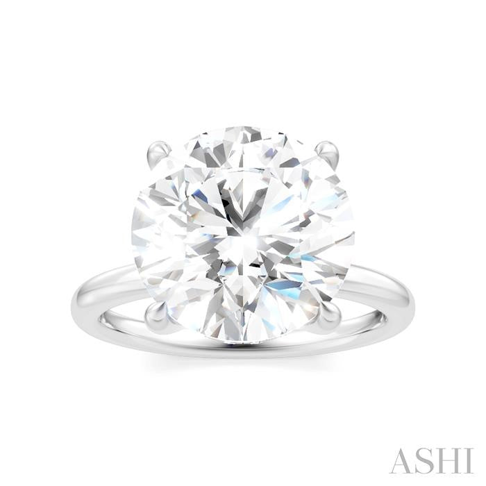 1/10 Ctw Circular Shape Round Cut Diamond Semi-Mount Engagement Ring in 14K White Gold