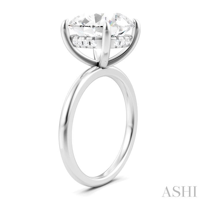 1/10 Ctw Circular Shape Round Cut Diamond Semi-Mount Engagement Ring in 14K White Gold
