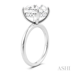 1/10 Ctw Circular Shape Round Cut Diamond Semi-Mount Engagement Ring in 14K White Gold