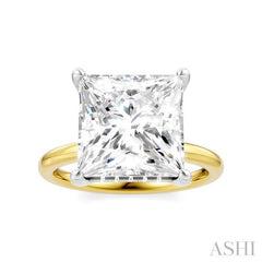 1/8 Ctw Emerald Shape Round Cut Diamond Semi-Mount Engagement Ring in 14K Yellow and White Gold