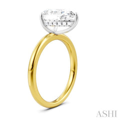 1/10 Ctw Pear Shape Round Cut Diamond Semi-Mount Engagement Ring in 14K Yellow and White Gold