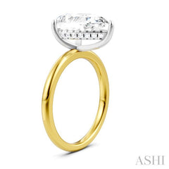 1/10 Ctw Pear Shape Round Cut Diamond Semi-Mount Engagement Ring in 14K Yellow and White Gold