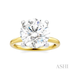 1/10 Ctw Circular Shape Round Cut Diamond Semi-Mount Engagement Ring in 14K Yellow and White Gold