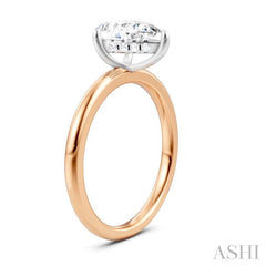 1/20 Ctw Pear Shape Round Cut Diamond Semi-Mount Engagement Ring in 14K Rose and White Gold