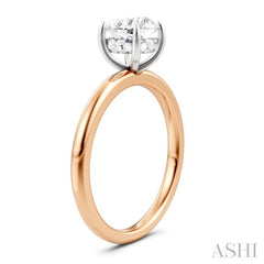 1/20 Ctw Circular Shape Round Cut Diamond Semi-Mount Engagement Ring in 14K Rose and White Gold