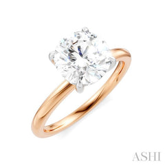 1/20 Ctw Circular Shape Round Cut Diamond Semi-Mount Engagement Ring in 14K Rose and White Gold