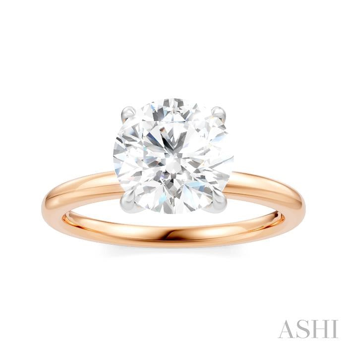 1/20 Ctw Circular Shape Round Cut Diamond Semi-Mount Engagement Ring in 14K Rose and White Gold
