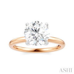 1/20 Ctw Circular Shape Round Cut Diamond Semi-Mount Engagement Ring in 14K Rose and White Gold