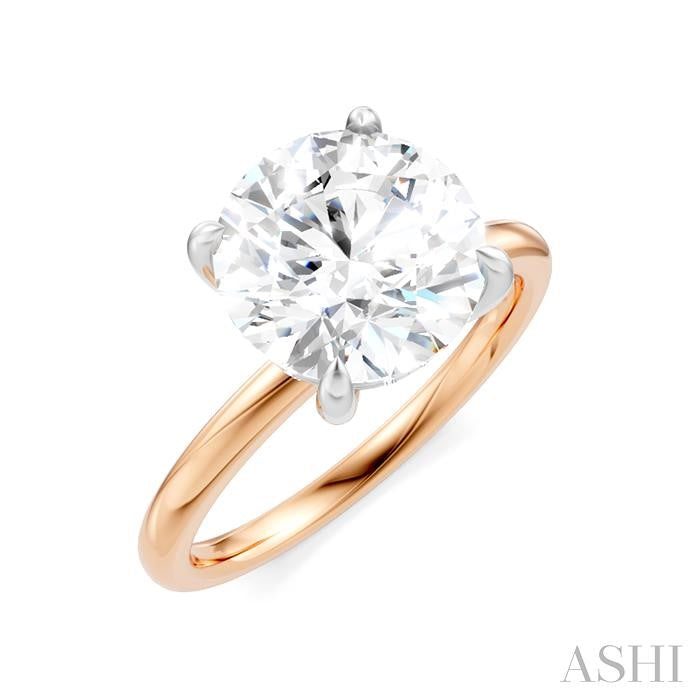 1/20 Ctw Circular Shape Round Cut Diamond Semi-Mount Engagement Ring in 14K Rose and White Gold