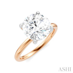 1/20 Ctw Circular Shape Round Cut Diamond Semi-Mount Engagement Ring in 14K Rose and White Gold