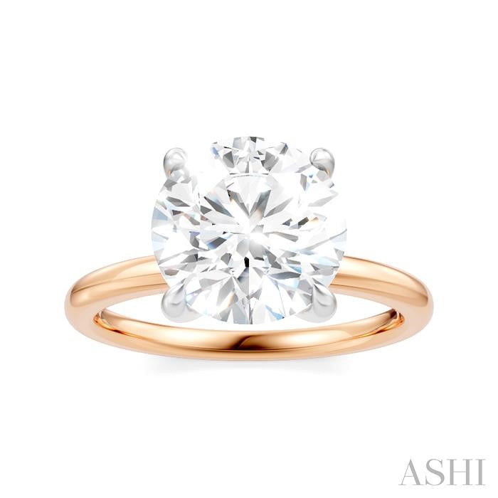 1/20 Ctw Circular Shape Round Cut Diamond Semi-Mount Engagement Ring in 14K Rose and White Gold