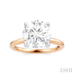 1/20 Ctw Circular Shape Round Cut Diamond Semi-Mount Engagement Ring in 14K Rose and White Gold