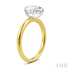 1/20 Ctw Pear Shape Round Cut Diamond Semi-Mount Engagement Ring in 14K Yellow and White Gold