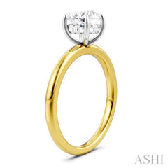 1/20 Ctw Circular Shape Round Cut Diamond Semi-Mount Engagement Ring in 14K Yellow and White Gold