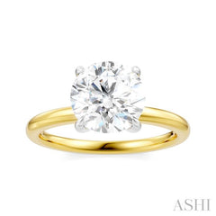 1/20 Ctw Circular Shape Round Cut Diamond Semi-Mount Engagement Ring in 14K Yellow and White Gold