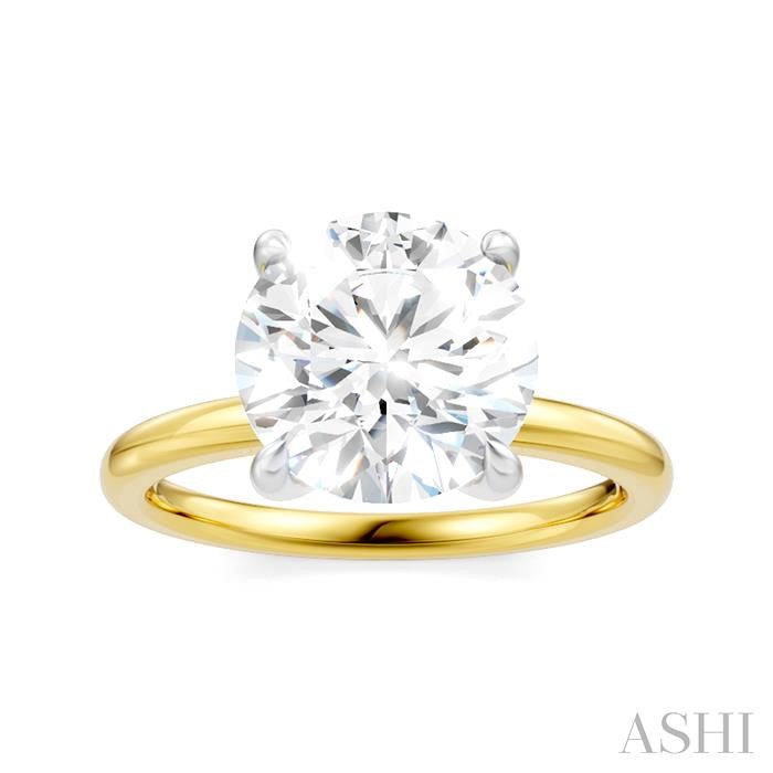 1/20 Ctw Circular Shape Round Cut Diamond Semi-Mount Engagement Ring in 14K Yellow and White Gold