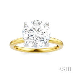 1/20 Ctw Circular Shape Round Cut Diamond Semi-Mount Engagement Ring in 14K Yellow and White Gold