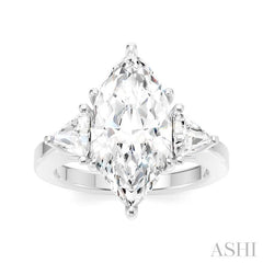 1/2 Ctw Marquise Shape Trillion and Round Cut Diamond Semi-Mount Engagement Ring in 14K White Gold